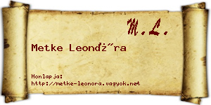Metke Leonóra névjegykártya